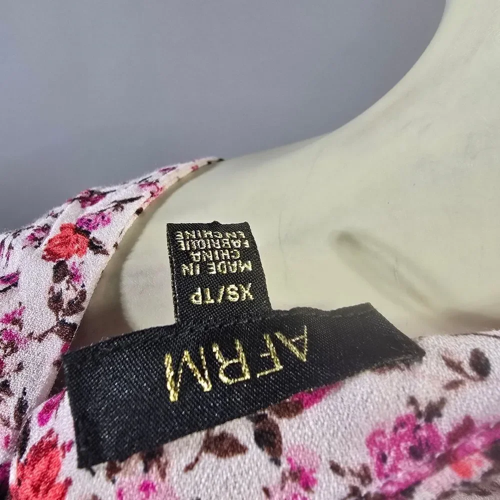 AFRM Pink Floral Long Sleeve Dress R7